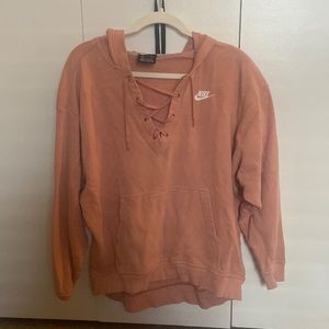 Nike pink pullover hoodie